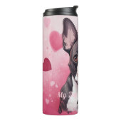 ボストンテリア犬は私のバレンタインデーパーソナライズされたン タンブラー (回転左)