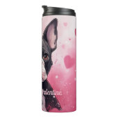 ボストンテリア犬は私のバレンタインデーパーソナライズされたン タンブラー (回転右)