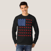 ボストンテリア犬アメリカ国旗7月4日 Tシャツ (正面フル)