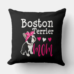 ボストンテリア犬ママ飼い主かわいいおもしろい クッション
