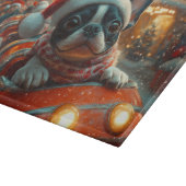 ボストンテリア犬ローラーコースタークリスマス カッティングボード (角)