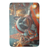 ボストンテリア犬ローラーコースタークリスマス バスマット (正面縦)