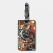 ボストンテリア犬ローラーコースタークリスマス ラゲッジタグ (裏面縦)