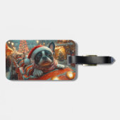 ボストンテリア犬ローラーコースタークリスマス ラゲッジタグ (裏面横)