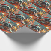 ボストンテリア犬ローラーコースタークリスマス ラッピングペーパー (角)