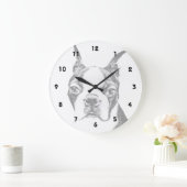 ボストンテリア犬 ラージ壁時計 (ホーム)