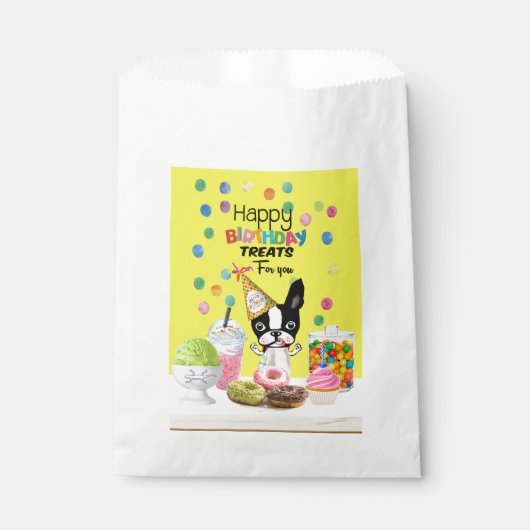 ボストンテリア紙トリートバッグミラベル フェイバーバッグ (正面)