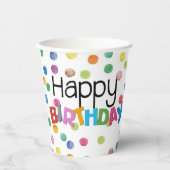 ボストンテリア紙誕生日カップミラベル 紙コップ (正面)