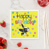 ボストンテリア紙誕生日ナプキンミラベル スタンダードランチョンナプキン (インサイチュ)