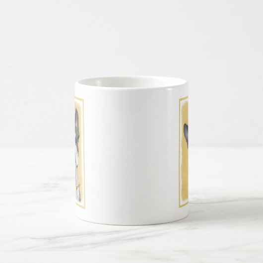 ボストンテリア絵画ズ – かわいいオリジナルドッグアート コーヒーマグカップ (中央)