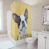 ボストンテリア絵画ズ – かわいいオリジナルドッグアート シャワーカーテン (インサイチュ)