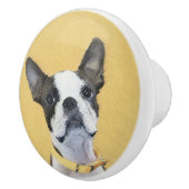 ボストンテリア絵画ズ – かわいいオリジナルドッグアート セラミックノブ (右)