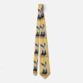 ボストンテリア絵画ズ – かわいいオリジナルドッグアート ネクタイ (裏面)