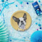 ボストンテリア絵画ズ – かわいいオリジナルドッグアート ペーパープレート (パーティー)