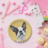 ボストンテリア絵画ズ – かわいいオリジナルドッグアート ペーパープレート (パーティー)