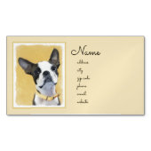 ボストンテリア絵画ズ – かわいいオリジナルドッグアート マグネット名刺 (正面)