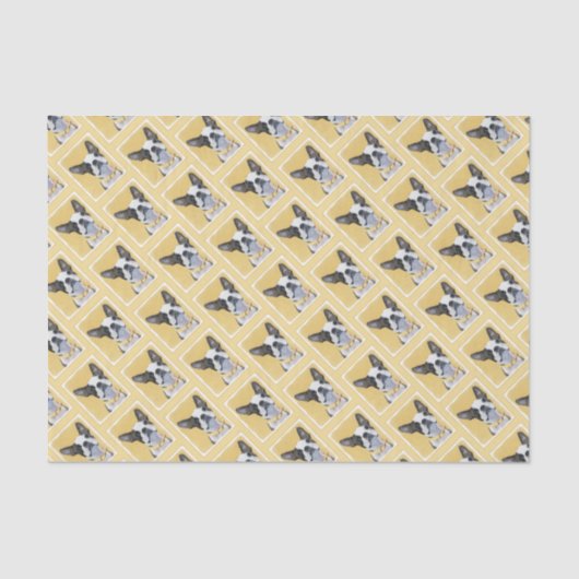 ボストンテリア絵画ズ – かわいいオリジナルドッグアート 薄葉紙 (正面)