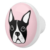 ボストンテリア色の背景 セラミックノブ (右)