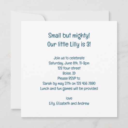 ボストンテリア誕生日カード、ボストンテリア 招待状 (裏面)