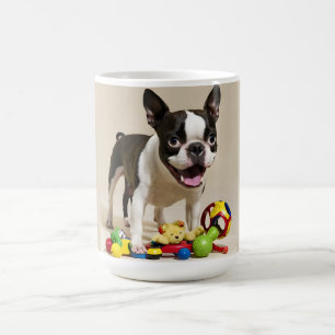 ボストンテリア遊ドッグのおもちゃつき コーヒーマグカップ