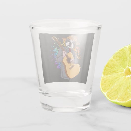 ボストンテリア遊ーのアコースティックギター ショットグラス (裏面)