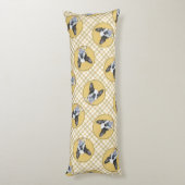 ボストンテリア黒白絵を描のドッグアート ボディピロー (裏面 (縦))