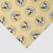 ボストンテリア黒白絵を描のドッグアート 薄葉紙 (詳細)