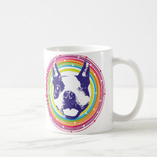 ボストンテリア-カラフルな円 コーヒーマグカップ