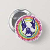 ボストンテリア-カラフルな円 缶バッジ (正面&裏面)