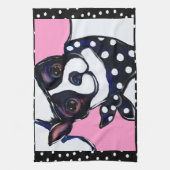 ボストンテリア キッチンタオル (縦)