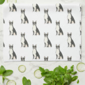 ボストンテリア キッチンタオル (折り畳み)