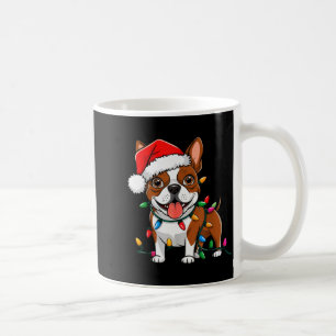 ボストンテリア クリスマス ライト Xmas 犬 メンズ レディース コーヒーマグカップ