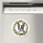 ボストンテリア クリスマス リース お祭り犬  マグネット (インサイチュ (食洗機))