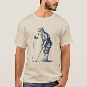 ボストンテリア ゴルフ ヴィンテージ 犬 ゴルフ好き ボストン ママ Tシャツ