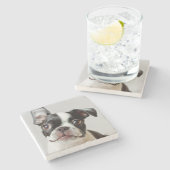 ボストンテリア ストーンコースター (横)