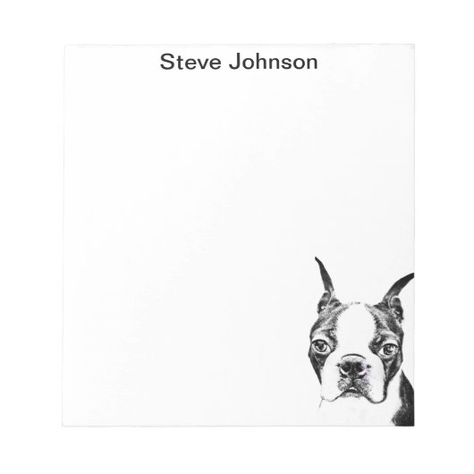 ボストンテリア ノートパッド (正面)