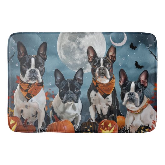ボストンテリア ハロウィン スプーキー バスマット (正面)