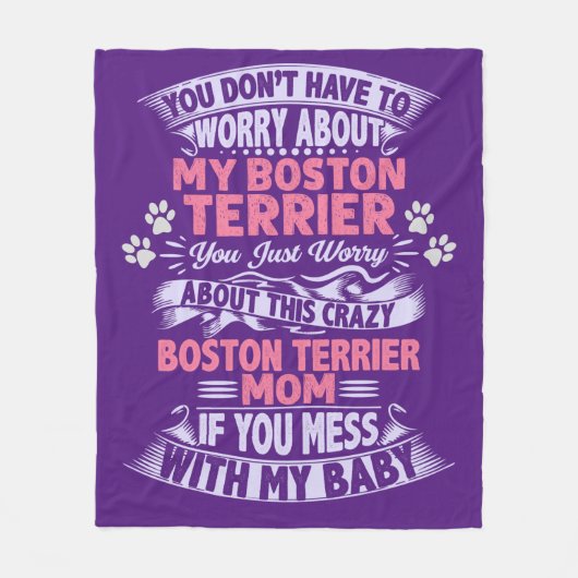 「ボストンテリア」フリースブランケット。 フリースブランケット (正面)