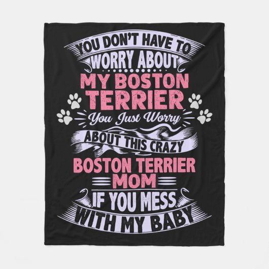 「ボストンテリア」フリースブランケット。 フリースブランケット (正面)