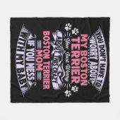 「ボストンテリア」フリースブランケット。 フリースブランケット (正面(横))