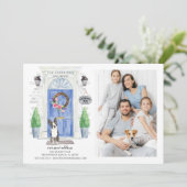 ボストンテリア フロントドア 引っ越しのお知らせ 招待状 (スタンド正面)