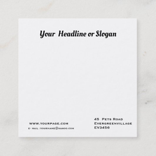 ボストンテリア&ブルフランスのドッグ スクエア名刺 (裏面)