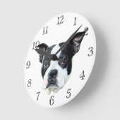 ボストンテリア ラウンド壁時計 (傾斜)