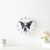 ボストンテリア ラウンド壁時計 (ホーム)