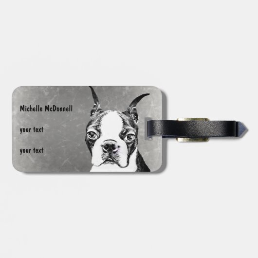 ボストンテリア ラゲッジタグ (裏面横)