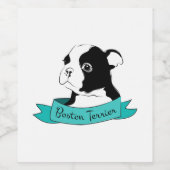 ボストンテリア ワインラベル (シングルラベル)