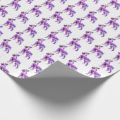 ボストンテリア 犬 シルエット カラー パープル ホワイト ラッピングペーパー (角)
