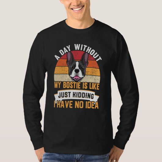 ボストンテリア 犬 ボスティー アクセサリー アパレル 1 Tシャツ (正面)