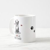 ボストンテリア(白黒)大好き コーヒーマグカップ (正面左)