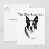 ボストンテリア 笑顔 ポストカード (正面/裏面)